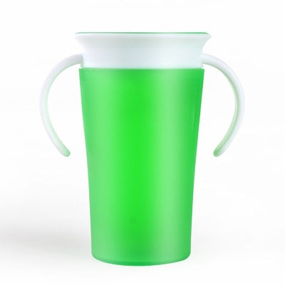 360 Degrees Rotated Baby Learning Drinking Cup With Double Handle Flip(Green) - Cups & Silicone Nipple by PMC TechLife | Online Shopping South Africa | PMC TechLife | Buy Now Pay Later Mobicred