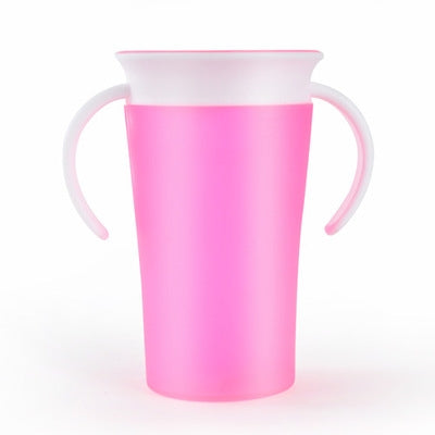 360 Degrees Rotated Baby Learning Drinking Cup With Double Handle Flip(Pink) - Cups & Silicone Nipple by PMC TechLife | Online Shopping South Africa | PMC TechLife | Buy Now Pay Later Mobicred