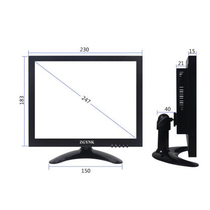 ZGYNK B1042 Portable High-Definition Metal Computer Monitor Display, Size:9.7 inch VGA AV HDMI BNC - LCD Monitors by ZGYNK | Online Shopping South Africa | PMC Jewellery | Buy Now Pay Later Mobicred