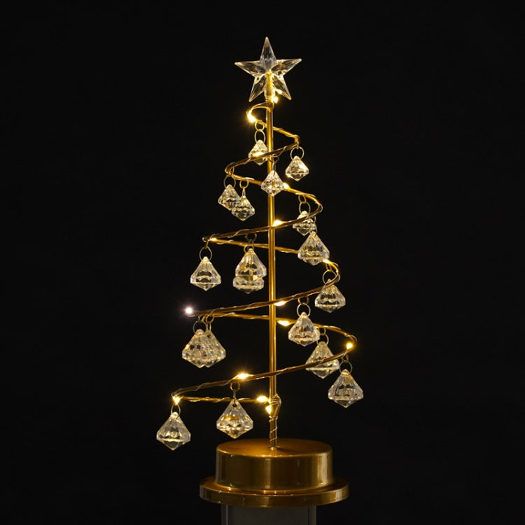 LED Wrought Iron Night Light Crystal Christmas Tree Light Room Decoration Small Table Lamp - free shipping - PMc TechLife - Order now!