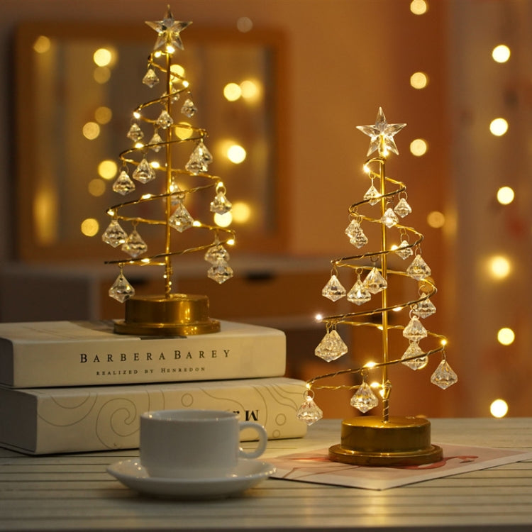 LED Wrought Iron Night Light Crystal Christmas Tree Light Room Decoration Small Table Lamp - free shipping - PMc TechLife - Order now!
