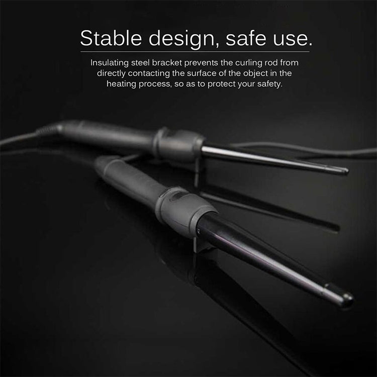 LCD Conical Curling Iron Single Tube Ceramic Glaze Pear Flower Cone, Size:32mm EU - free shipping - PMC TechLife - Order now!