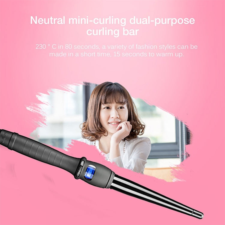 LCD Conical Curling Iron Single Tube Ceramic Glaze Pear Flower Cone, Size:32mm EU - free shipping - PMC TechLife - Order now!