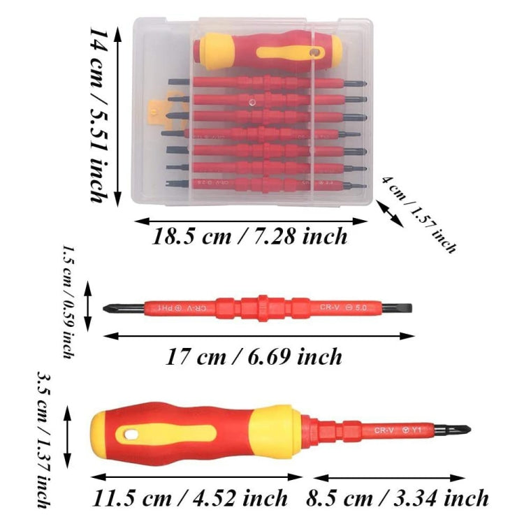 7 in 1 Bit Insulation Multipurpose Repair Tool Screwdriver Set(Red) - Screwdriver Set by PMC TechLife | Online Shopping South Africa | PMC TechLife | Buy Now Pay Later Mobicred