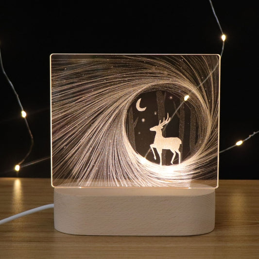 3D Atmosphere Decorative Light Acrylic Inner Carved LED Night Light Creative Girl Table Lamp(Deer) - Novelty Lighting by PMC Jewellery | Online Shopping South Africa | PMC Jewellery | Buy Now Pay Later Mobicred