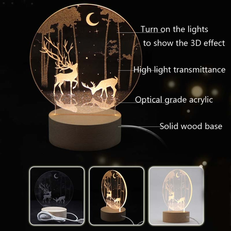 3D Atmosphere Decorative Light Acrylic Inner Carved LED Night Light Creative Girl Table Lamp(Flamingo) - Novelty Lighting by PMC TechLife | Online Shopping South Africa | PMC TechLife | Buy Now Pay Later Mobicred