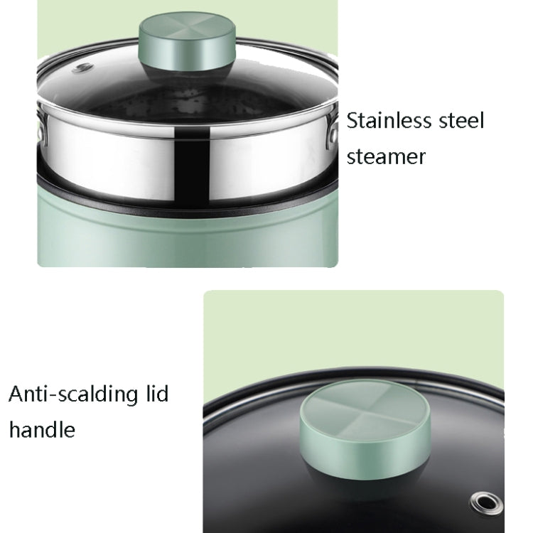 Multi-Function Electric-Cooker Mini Dormitory Student Cooking Rice Stir Frying Non-Stick Pot, 110V US Plug, Colour: White Smart With Steaming Grid(1.7L) - free shipping - PMC TechLife - Order now!