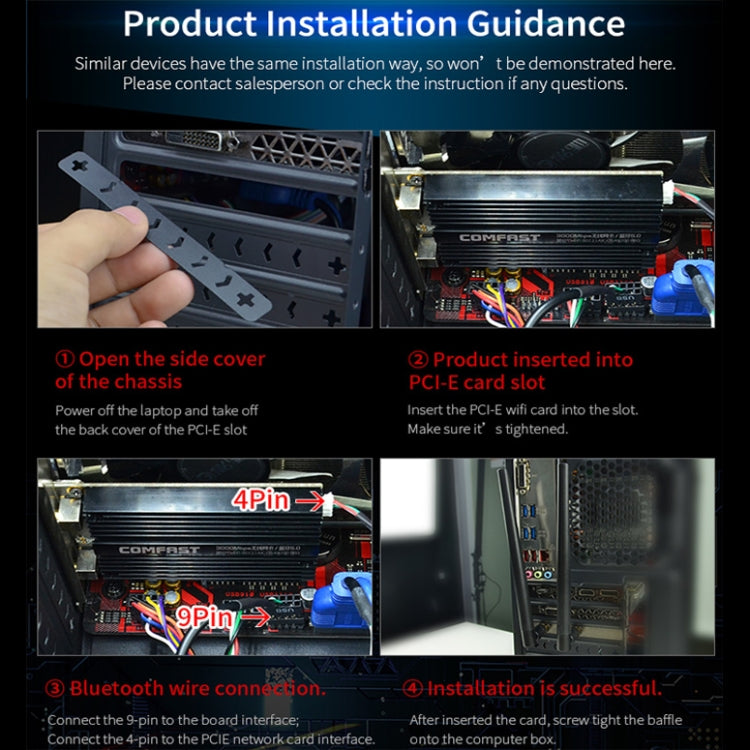 CF-AX200 SE 3000Mbps PCI-E Dual Band Frequency Bluetooth Wireless Network Card - free shipping - PMC Jewellery - Order now!