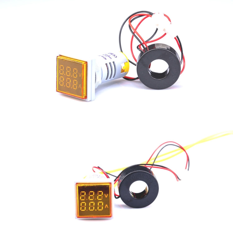 AD16-22FVA Square Signal Indicator Type Mini Digital Display AC Voltage And Current Meter(Yellow) - Current & Voltage Tester by PMC Jewellery | Online Shopping South Africa | PMC Jewellery