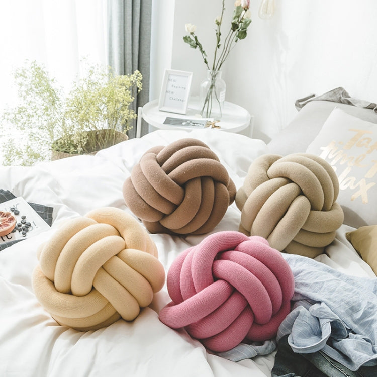 Hand-Made Knotted Ball Pillow, Size: Diameter: 25~30cm(Light Coffee) - Cushions & Pillows by PMC TechLife | Online Shopping South Africa | PMC TechLife | Buy Now Pay Later Mobicred