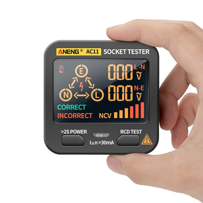 ANENG AC11 Multifunctional Digital Display Socket Tester Electrical Ground Wire Tester(UK Plug) - Current & Voltage Tester by ANENG | Online Shopping South Africa | PMC Jewellery | Buy Now Pay Later Mobicred