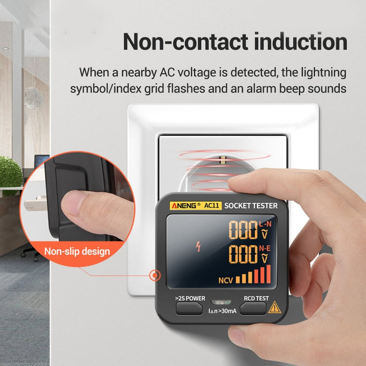 ANENG AC11 Multifunctional Digital Display Socket Tester Electrical Ground Wire Tester(US Plug) - Current & Voltage Tester by ANENG | Online Shopping South Africa | PMC Jewellery | Buy Now Pay Later Mobicred