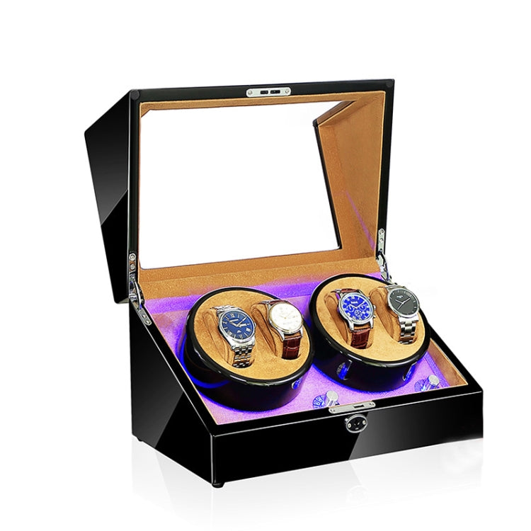 Electric Motor Rotating Watch Box Automatic Mechanical Watch Shaker, US / EU / UK Plug(Black + Camel Flannel) - free shipping - PMC TechLife - Order now!