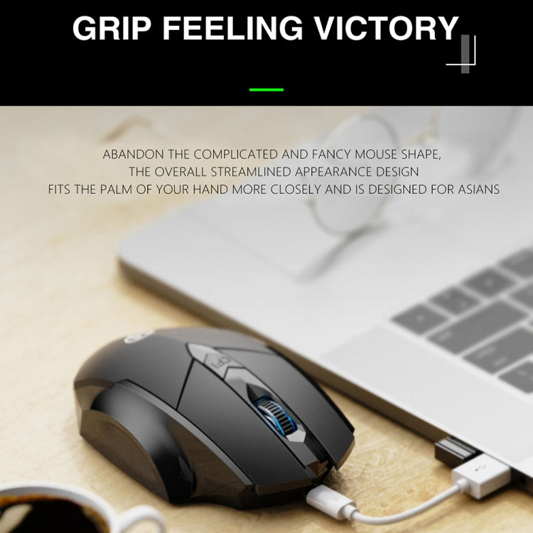 Inphic A1 6 Keys 1000/1200/1600 DPI Home Gaming Wireless Mechanical Mouse, Colour: Gray Wireless+Bluetooth 4.0+Bluetooth 5.0 - Wireless Mice by Inphic | Online Shopping South Africa | PMC Jewellery | Buy Now Pay Later Mobicred