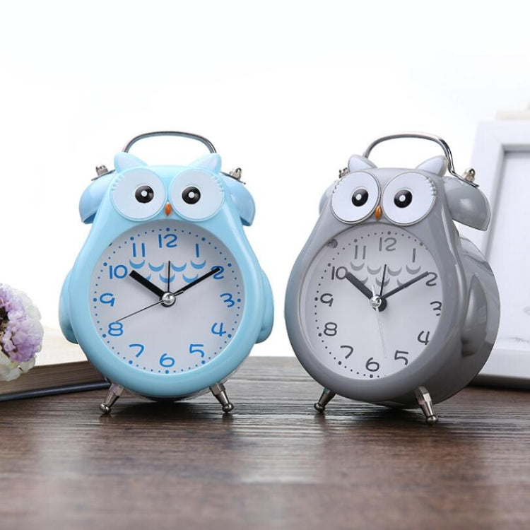 2 PCS Children Creative Cartoon Owl Super Ring Metal Bell Student Alarm Clock(Gray) - Novelty Clock by PMc TechLife | Online Shopping South Africa | PMc TechLife | Buy Now Pay Later Mobicred