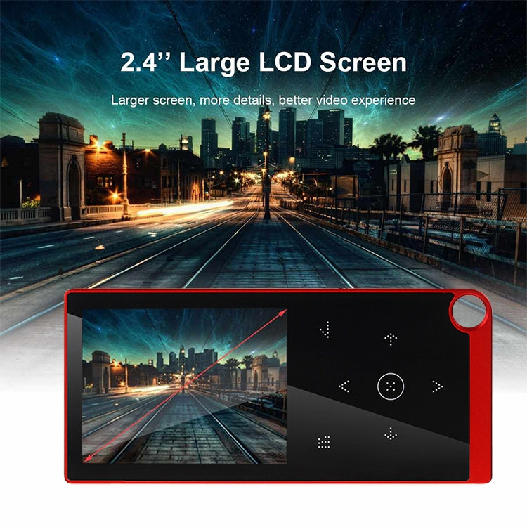 E05 2.4 inch Touch-Button MP4 / MP3 Lossless Music Player, Support E-Book / Alarm Clock / Timer Shutdown, Memory Capacity: 16GB Bluetooth Version(Red) - MP4 Player by PMC Jewellery | Online Shopping South Africa | PMC Jewellery | Buy Now Pay Later Mobicred