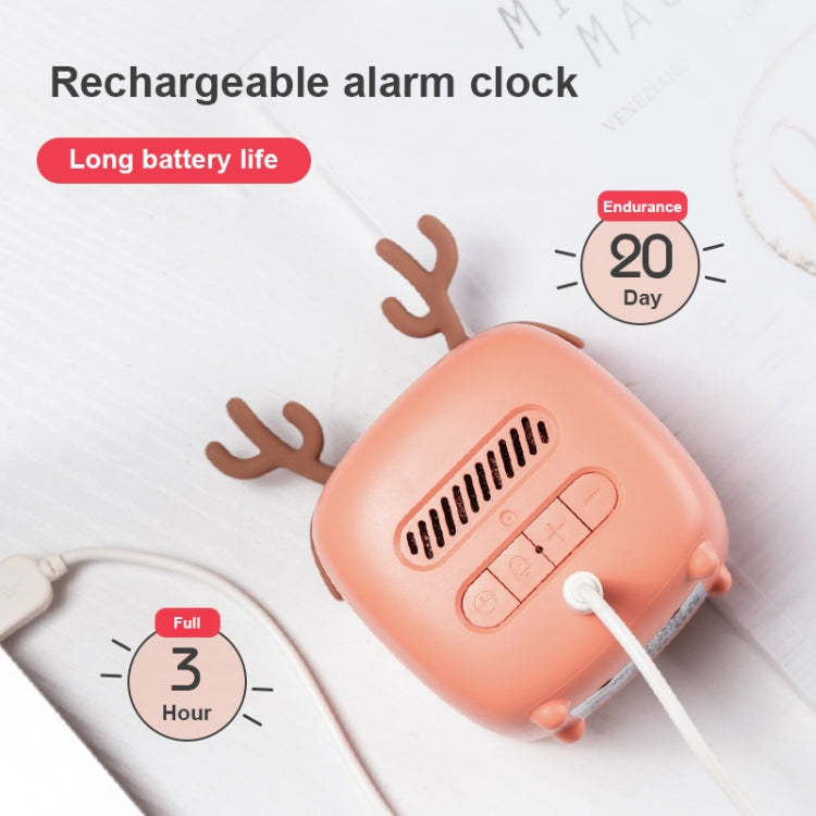Cartoon Deer Shape Children Snooze Multifunctional USB Rechargeable Student LED Alarm Clock(Gray) - Novelty Clock by PMc TechLife | Online Shopping South Africa | PMc TechLife | Buy Now Pay Later Mobicred