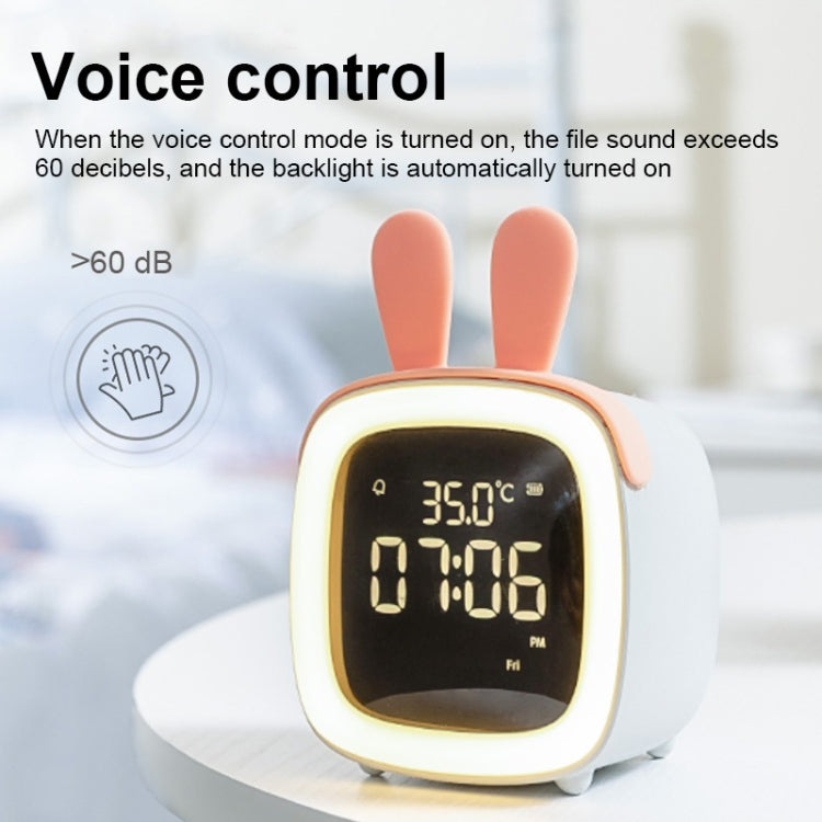 Cartoon Deer Shape Children Snooze Multifunctional USB Rechargeable Student LED Alarm Clock(Gray) - Novelty Clock by PMc TechLife | Online Shopping South Africa | PMc TechLife | Buy Now Pay Later Mobicred