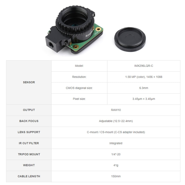 Waveshare Original Raspberry Pi 1.6MP Global Shutter Camera Module(24385) - free shipping - PMC TechLife - Order now!