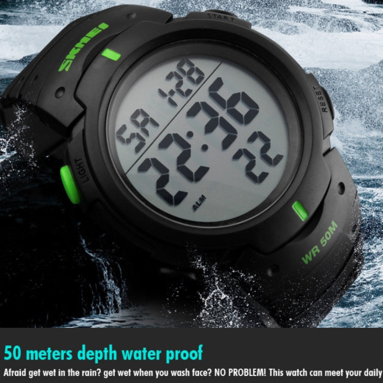 SKMEI 1068 Men Waterproof Outdoor Sports Digital Watch Student Fashion Watch(Green) - free shipping - PMC TechLife - Order now!