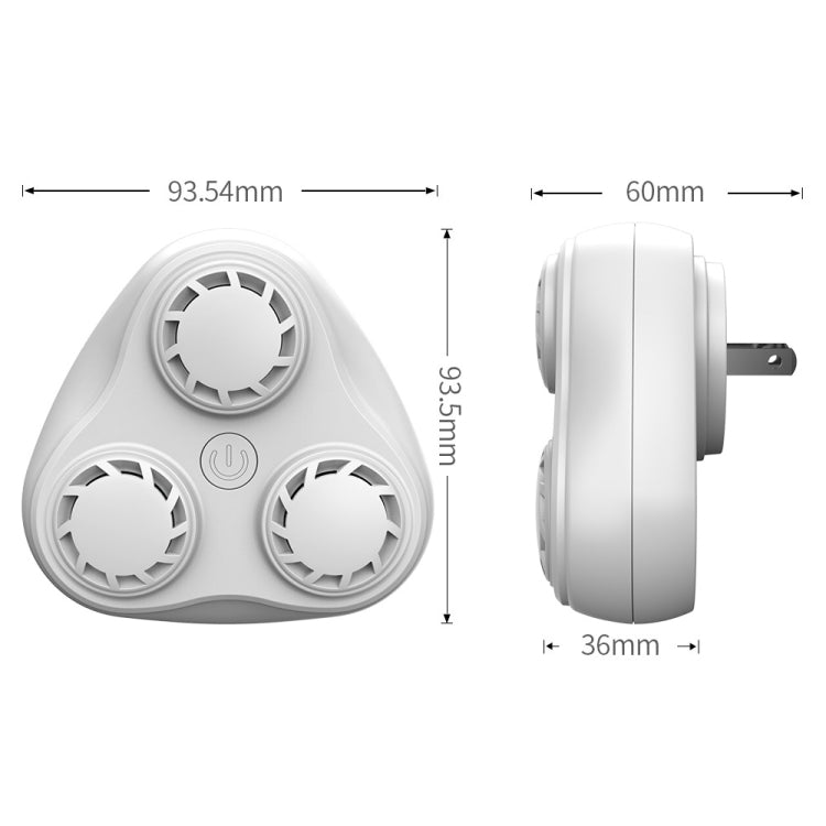 BG310 3-Horn Ultrasonic Automatic Frequency Conversion Mouse Repeller/Insect Repellent/Mosquito Repellent, Product specifications: UK Plug 220V(White) - Repellents by PMC Jewellery | Online Shopping South Africa | PMC Jewellery | Buy Now Pay Later Mobicred