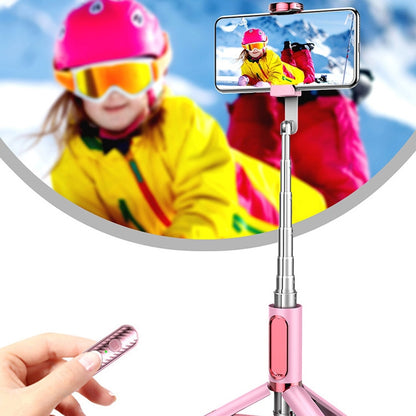 Y202 Bluetooth Selfie Stick With Floor Tripod Stand Mobile Phone Selfie Camera(Pink) - Selfie Sticks by PMC Jewellery | Online Shopping South Africa | PMC Jewellery | Buy Now Pay Later Mobicred