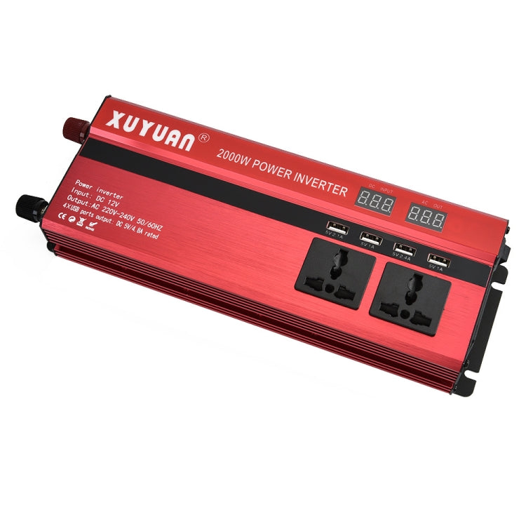 XUYUAN 2000W Car Inverter with USB Display Converter, Specification: 12V to 220V -  by Car Inverter | Online Shopping South Africa | PMC Jewellery | Buy Now Pay Later Mobicred