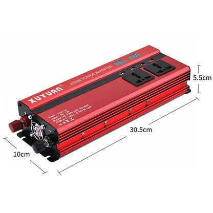 XUYUAN 2000W Car Inverter with USB Display Converter, Specification: 12V to 220V -  by Car Inverter | Online Shopping South Africa | PMC Jewellery | Buy Now Pay Later Mobicred