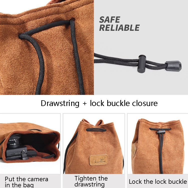 S.C.COTTON Liner Shockproof Digital Protection Portable SLR Lens Bag Micro Single Camera Bag Square Black M - Lens Bag by S.C.COTTON | Online Shopping South Africa | PMC TechLife | Buy Now Pay Later Mobicred