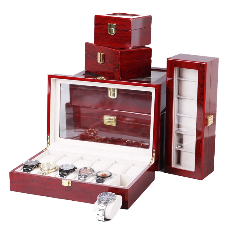 Wooden Baking Paint Watch Box Jewelry Storage Display Box(10-bit Black + Rice Matte) - free shipping - PMc TechLife - Order now!