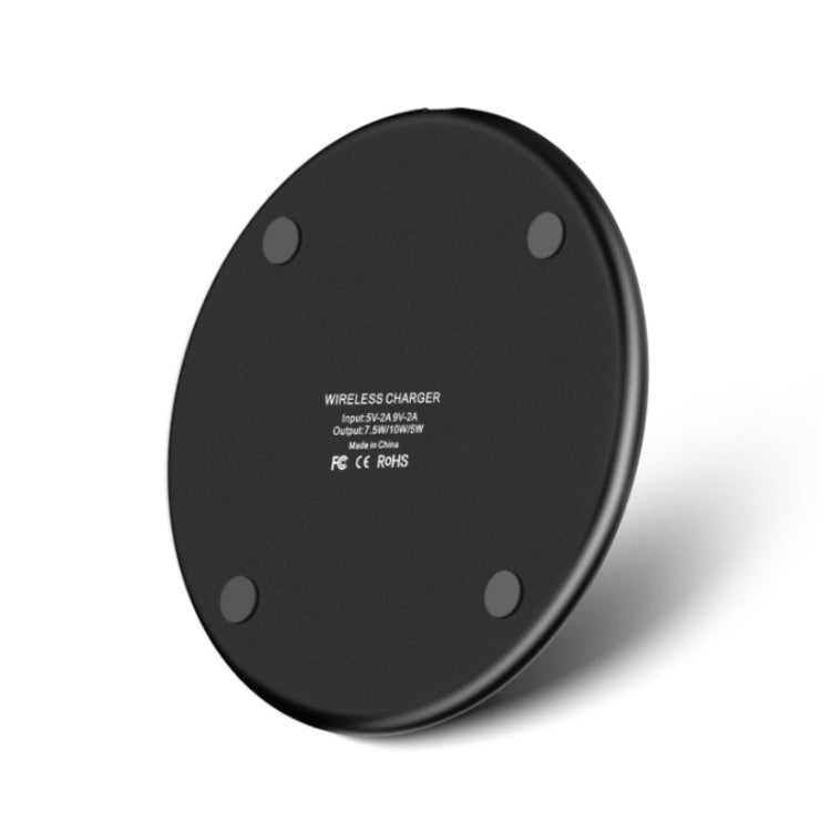 2pcs K8 10W Universal Aluminum Alloy Mobile Phone Wireless Charger, Specification:with 1m Cable(Black) - Wireless Charger by PMC Jewellery | Online Shopping South Africa | PMC Jewellery | Buy Now Pay Later Mobicred