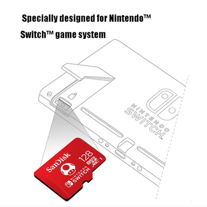 SanDisk SDSQXAO TF Card Micro SD Memory Card for Nintendo Switch Game Console, Capacity: 128GB Red - Micro SD Card by SanDisk | Online Shopping South Africa | PMC Jewellery | Buy Now Pay Later Mobicred