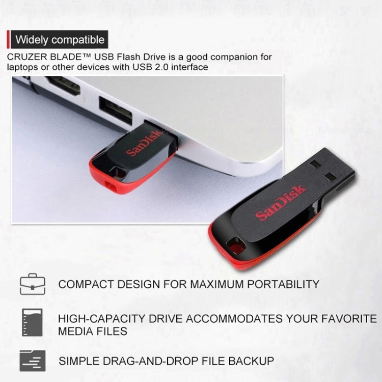 SanDisk CZ50 Mini Office USB 2.0 Flash Drive U Disk, Capacity: 64GB - USB Flash Drives by SanDisk | Online Shopping South Africa | PMC Jewellery | Buy Now Pay Later Mobicred