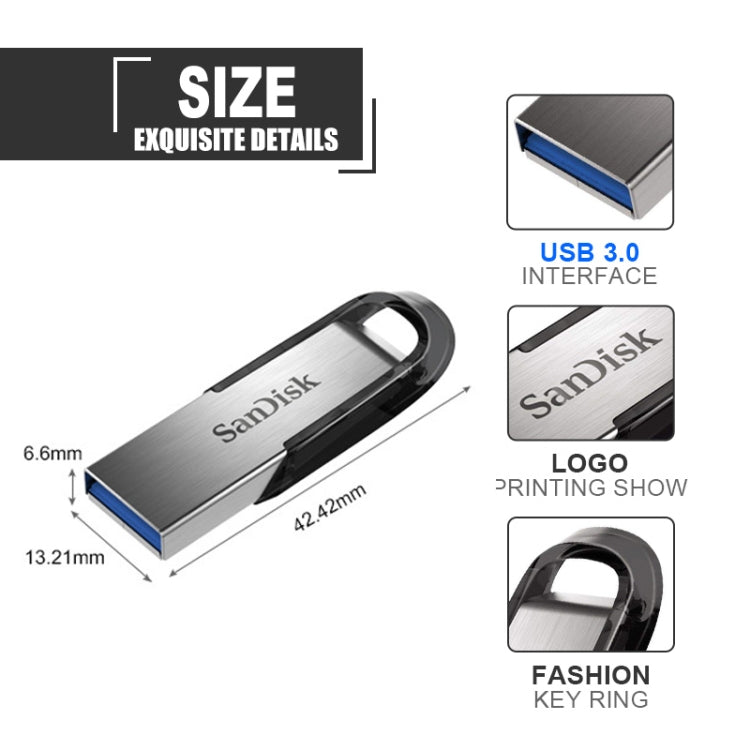 SanDisk CZ73 USB 3.0 High Speed Metal U Disk, Capacity: 64GB(Blue) - USB Flash Drives by SanDisk | Online Shopping South Africa | PMC Jewellery | Buy Now Pay Later Mobicred