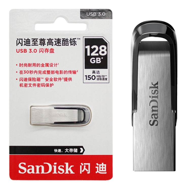 SanDisk CZ73 USB 3.0 High Speed Metal U Disk, Capacity: 128GB(Black) - USB Flash Drives by SanDisk | Online Shopping South Africa | PMC Jewellery | Buy Now Pay Later Mobicred