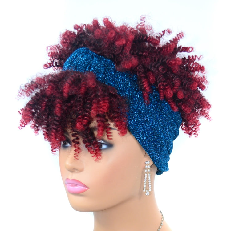 Headscarf Wig Black Gradient Small Curly Wig Explosive Headgear, Colour: 2.TJA1-1BT30# - free shipping - PMC TechLife - Order now!