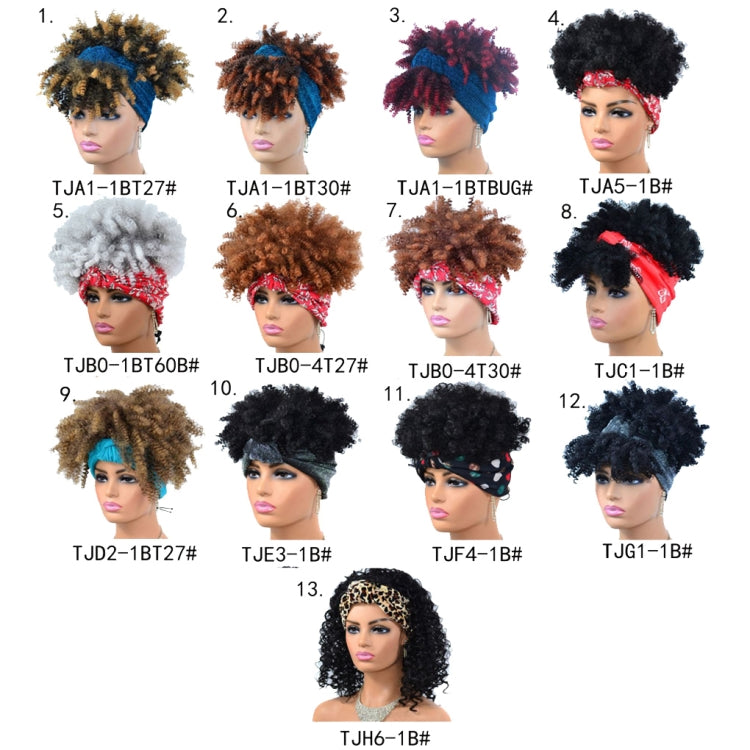 Headscarf Wig Black Gradient Small Curly Wig Explosive Headgear, Colour: 3.TJA1-1BTBUG# - free shipping - PMC TechLife - Order now!
