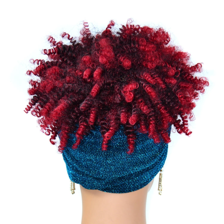Headscarf Wig Black Gradient Small Curly Wig Explosive Headgear, Colour: 4.TJA5-1B# - free shipping - PMC TechLife - Order now!
