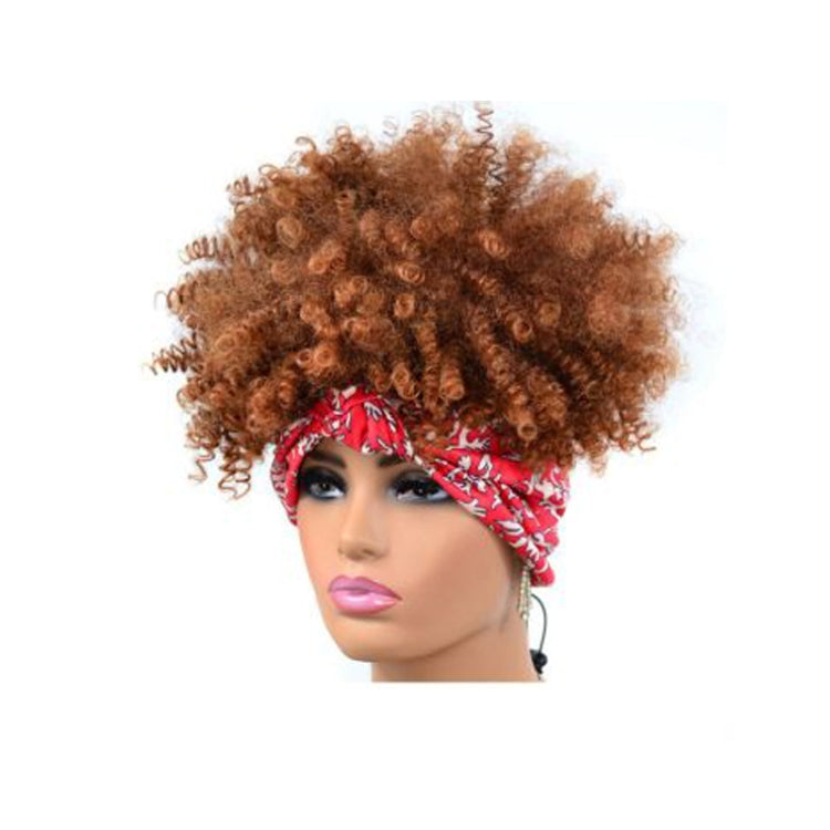 Headscarf Wig Black Gradient Small Curly Wig Explosive Headgear, Colour: 6.TJB0-4T27# - free shipping - PMC TechLife - Order now!