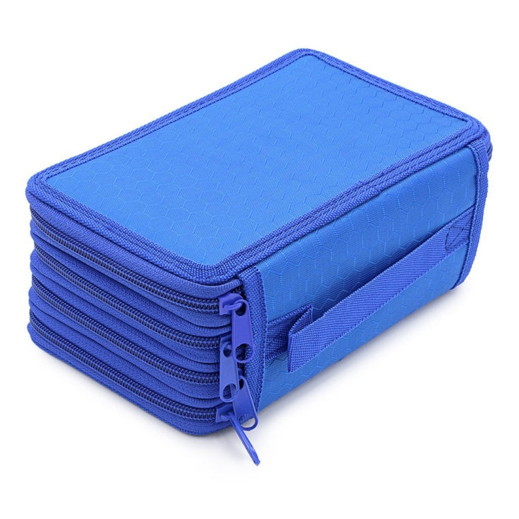 Solid Color Square Four-Layer Pencil Case Sketch Colorful Pencil Case With 72 Holes(Blue) - File Folder by PMC TechLife | Online Shopping South Africa | PMC TechLife | Buy Now Pay Later Mobicred
