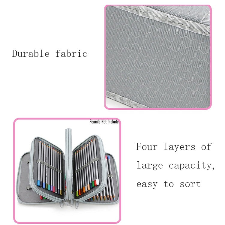Solid Color Square Four-Layer Pencil Case Sketch Colorful Pencil Case With 72 Holes(Gray) - free shipping - PMC TechLife - Order now!