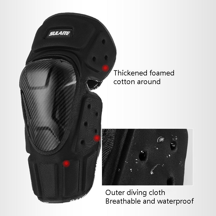 SULAITE Off-Road Motorcycle Windproof Warmth Drop-Proof Breathable Carbon Fiber Protective Gear, Specification: Knee Pads - Protective Gear by SULAITE | Online Shopping South Africa | PMC TechLife | Buy Now Pay Later Mobicred