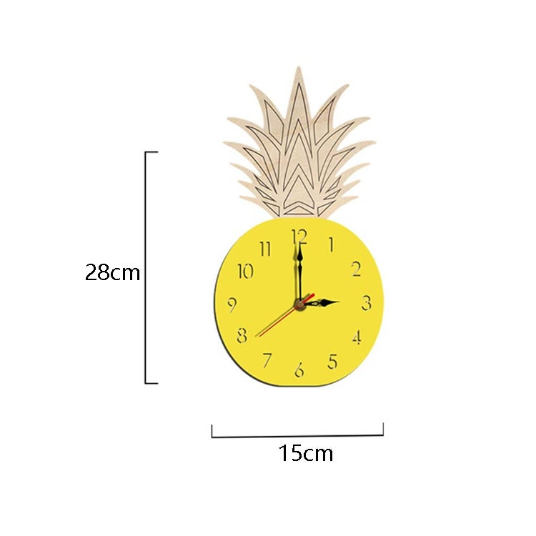 Fruit Personality Mute Wall Clock Acrylic Children Decoration Clock(B Yellow) - Wall Clock by PMc TechLife | Online Shopping South Africa | PMc TechLife | Buy Now Pay Later Mobicred