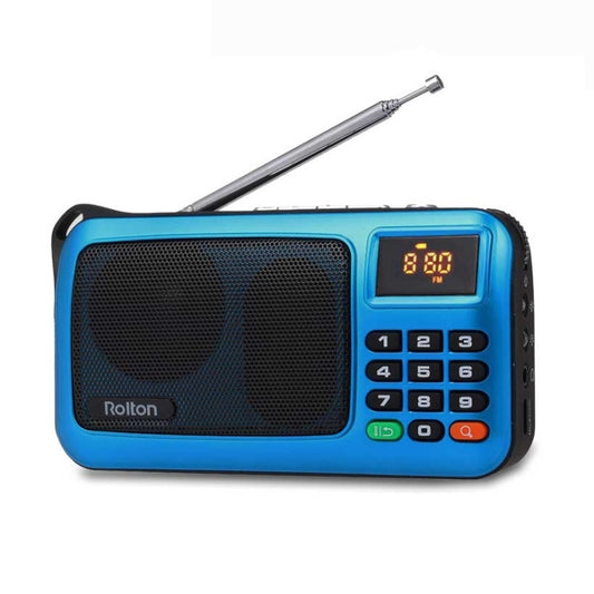 Rolton W405 Portable Mini FM Radio TF Card USB Receiver Music Player with LED Display(Blue) - Radio Player by Rolton | Online Shopping South Africa | PMC Jewellery | Buy Now Pay Later Mobicred