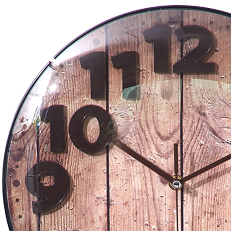 Simple Retro Imitation Wood Grain Three-dimensional Digital Round Wall Clock - Wall Clock by PMc TechLife | Online Shopping South Africa | PMc TechLife | Buy Now Pay Later Mobicred