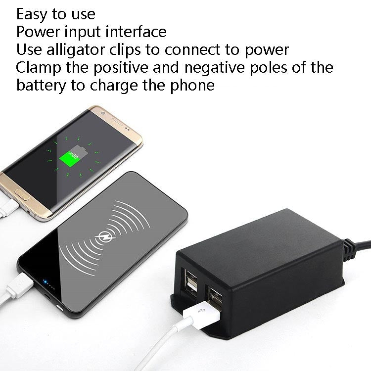12/24V 4 USB Interface Motorcycle Car Mobile Phone Charger - Battery Charger by PMC TechLife | Online Shopping South Africa | PMC TechLife | Buy Now Pay Later Mobicred