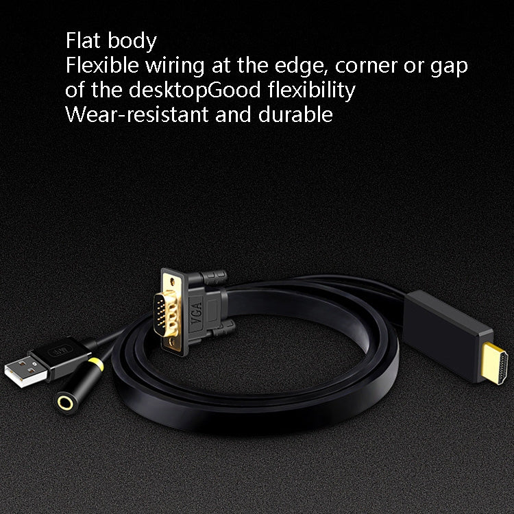 10m JH HV10 1080P HDMI to VGA Cable Projector TV Box Computer Notebook Industrial Display Adapter Cable - free shipping - PMC Jewellery - Order now!