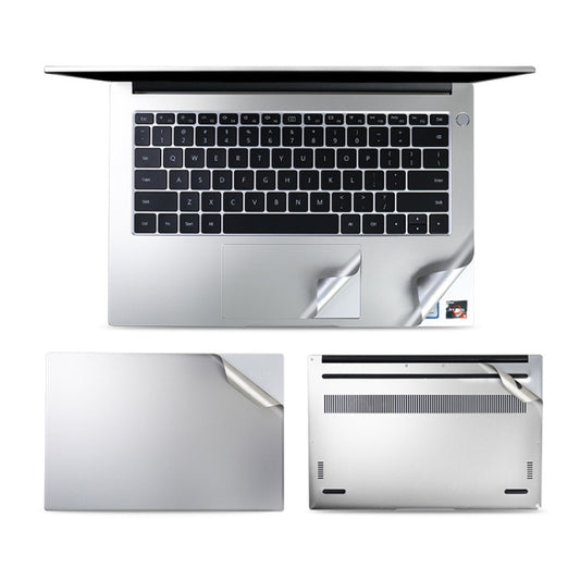 JRC 4 In 1 0.2mm Metal Texture Upper Cover Film + Bottom Cover Film + Full-Support Film + Touchpad Film Laptop Body Protective Film Sticker Set For Huawei Matebook D 14 inch (Silver) - Protector Sticker by JRC | Online Shopping South Africa | PMC Jewellery | Buy Now Pay Later Mobicred