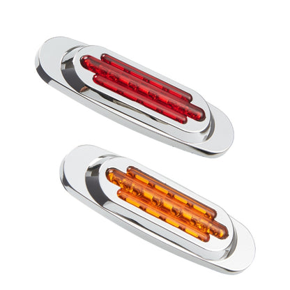 12-24V 16 LEDs Electroplating Side Lights Side Tail Lights Cargo Truck Modification Light, Colour: Red (2 Lines Always Bright) - Warning Lights by PMC Jewellery | Online Shopping South Africa | PMC Jewellery | Buy Now Pay Later Mobicred