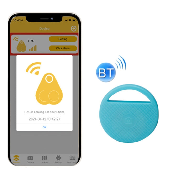HYC-S9 2 PCS Round Bluetooth Object Finder Mobile Phone Tracking Locator Anti-Lost Two-Way Alarm(Blue) - Anti-lost Alarm by PMc TechLife | Online Shopping South Africa | PMc TechLife | Buy Now Pay Later Mobicred